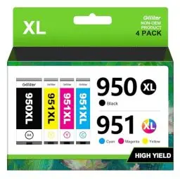 Produktbild: Glliter 950 XL 951XL Druckerpatronen für HP 951XL Multipack Kompatible für HP Officejet Pro 8600 Patronen für HP Officejet Pro 8620 8610 Patronen (Schwarz Cyan Magenta Gelb, ‎‎‎‎‎‎‎4er-Pack)