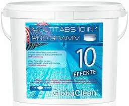 Produktbild: GlobaClean 5 kg Chlor Multitabs 10 in 1 200g | Chlortabletten für Pool | Hochwirksame Poolchemie Poolpflege