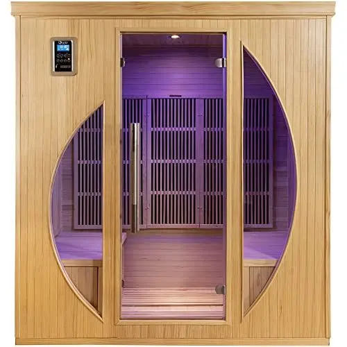 Produktbild: GLOBAL RELAX® | DHARANI S4 Premium Carbon-Sauna 4 Personen | Hautpflege I Immunsystemstärkung I Entgiftung | Muskelentspannung I Stressabbau | Chromotherapie | USB I MP3 I Smartphone