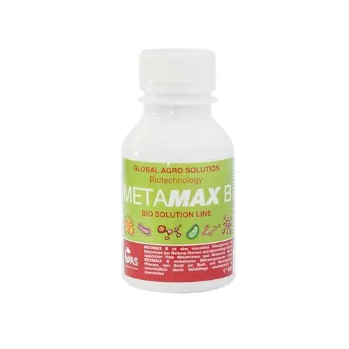 Produktbild: Global Agro Solution Metamax B Bio Pflanzendünger – 100 % Organischer Flüssigdünger für Ertragssteigerung & Pflanzengesundheit – Für Zimmerpflanzen, Obst, Gemüse, Getreide & Blumen – 100ml