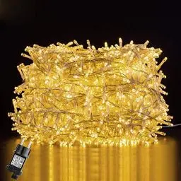 Produktbild: GlobaLink 1000LED Weihnachtsbeleuchtung Außen, 25M Lichterkette Außen Strom Cluster Lichterkette Warmweiß Wasserdicht IP44 mit 8 Modi für innen und außen Weihnachten Geländer Balkon Garten Dekoration