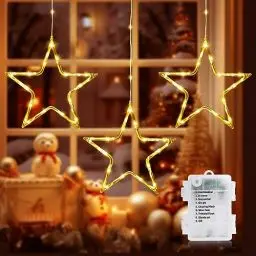 Produktbild: GlobaLink 3er Weihnachtsstern Beleuchtung, LED Weihnachten Fensterdeko Batteriebetrieben mit Timer und 8 Mode für den Innen- und Außenbereich Weihnachten, Party, Deko, Hochzeit, Garten, Balkon