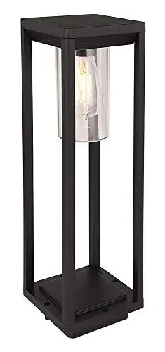 Produktbild: Globo Candela Sockelleuchte schwarz matt, klar E27 dimmbar 15x15x50cm