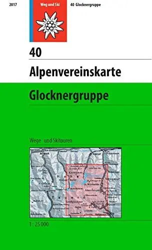 Produktbild: Glocknergruppe: Topographische Karte 1:25.000 mit Wegmarkierungen und Skirouten: Wegmarkierung und Skitouren (Alpenvereinskarten, Band 40)