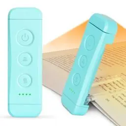Produktbild: Glocusent Leselampe Buch Klemme, Augenschonende Bücher Leselampe mit 3 Farben & 5 dimmbaren Helligkeiten, Wiederaufladbar Buchlampe, Buch Leselicht perfekt für Muttertagsgeschenk