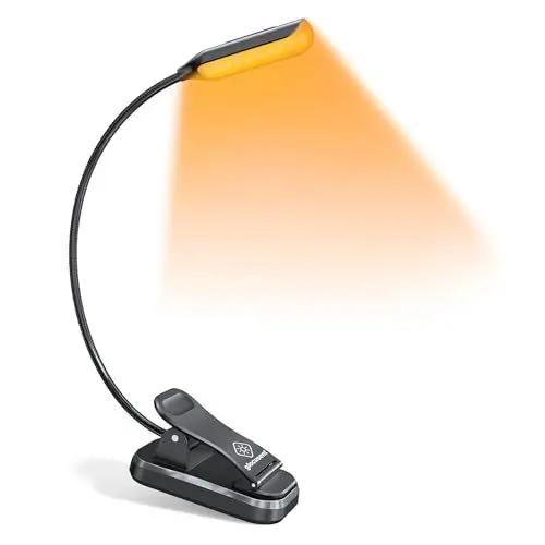 Produktbild: Glocusent Leselampe Buch Klemme, Wiederaufladbare Buchlampe mit 10 LEDs, 3 Farben & 3 Helligkeiten, Lange Laufzeit Klemmlampe bis zu 80 Stunden, 360° Flexibel Klemmleuchte für Nachtlesen