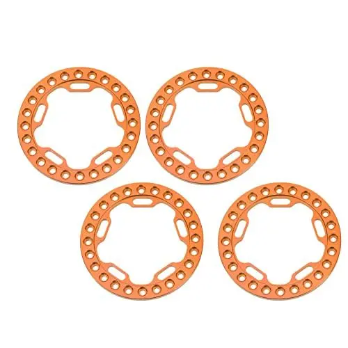 Produktbild: GLOGLOW 1,9-Zoll-RC-Rad-Außenringe, Felgen, CNC-gefräste Aluminiumlegierung, Langlebig und Stabil, für 1/10 RC-Car, 4er-Pack, für (ORANGE)
