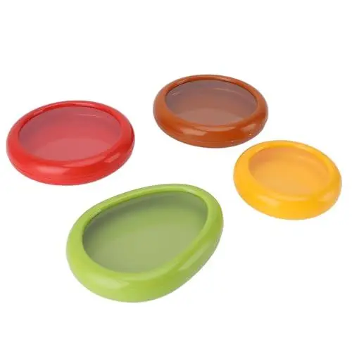 Produktbild: GLOGLOW 4 Stück Obst-Aufbewahrungsbehälter, Zwiebelhalter, Aufbewahrung für Avocado, Grüne Paprika, Tomaten, Zwiebeln, Aufbewahrungsbehälter, Multifunktionale, Versiegelte Gemüsebox für