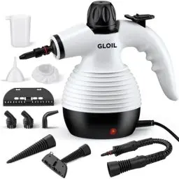 Produktbild: GLOIL Tragbarer Dampfreiniger, Haushaltsdampfreiniger, Mehrzweck-Dampfreiniger mit 10 Zubehörteilen für Teppiche, Vorhänge, Sofas, Küchen, Bäder und mehr.