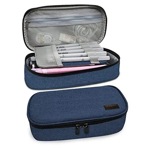 Produktbild: Gloppie Federmäppchen Federtaschen Teenager Mädchen Mäppchen Mit Reißverschluss Single Etui Federmappe Stiftemäppchen Organizer Für Teenager Jungen Mädchen, Blau