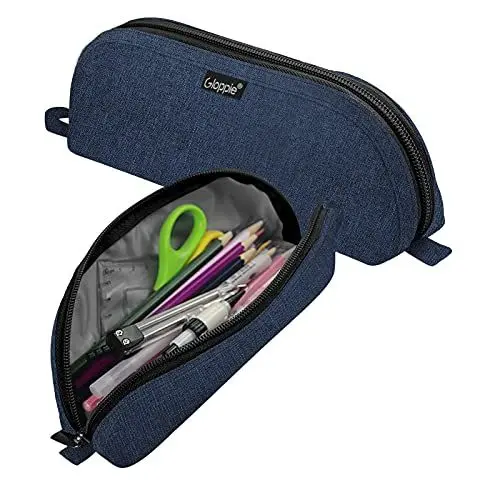 Produktbild: Gloppie Federmäppchen Pencil Case Mäppchen Stiftetasche mit Reißverschlüssen Unisex Federtasche für Schule & Büro,Stiftehalter Marker Organizer Büro Schulbedarf für Teenager Mädchen Jungen, Blau