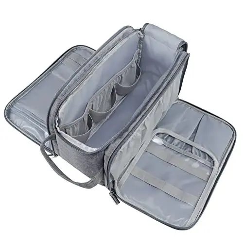 Produktbild: Gloppie Kulturbeutel Damen Herren Kosmetiktasche XXL Kulturtasche Unisex Toilettentasche Kosmetikbeutel 10 Liter wasserdichte für Camping Reisen, Grau