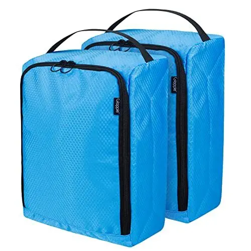 Produktbild: Gloppie Schuhbeutel für Reisen, Schuhbeutel, tragbar, groß, für Schuhe, Aufbewahrungstasche für Herren und Damen, Schuh-Organizer, Schuh-Packwürfel, 2 Stück Blaue Waben, Reisen, Geschäftsreise
