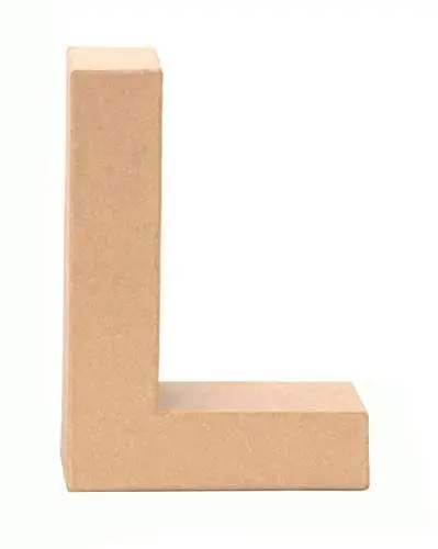 Produktbild: GLOREX 6 2029 112 - Papp - Buchstabe L, Buchstabe aus brauner Pappe, ca. 17,5 X 5,5 cm groß, zum bemalen und bekleben, für Serviettentechnik und Décopatch, ideal als Dekoration