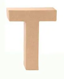 Produktbild: GLOREX 6 2029 120 - Papp - Buchstabe T, Buchstabe aus brauner Pappe, ca. 17,5 X 5,5 cm groß, zum bemalen und bekleben, für Serviettentechnik und Décopatch, ideal als Dekoration