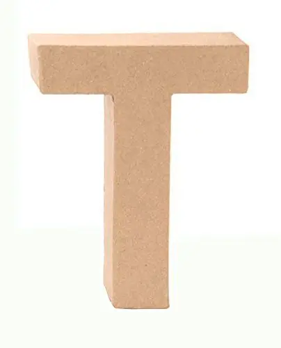 Produktbild: GLOREX 6 2029 120 - Papp - Buchstabe T, Buchstabe aus brauner Pappe, ca. 17,5 X 5,5 cm groß, zum bemalen und bekleben, für Serviettentechnik und Décopatch, ideal als Dekoration