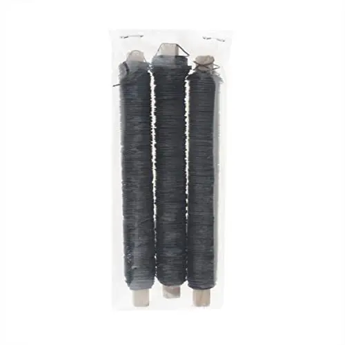 Produktbild: GLOREX 6 2220 058 - Wickeldraht geglüht, 3 x 100 g, 0,65 mm, schwarz, zum Basteln und Binden von Gestecken und Kränzen