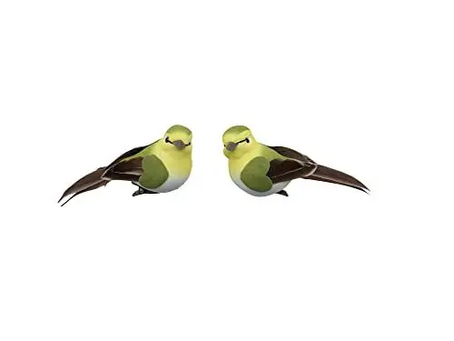 Produktbild: GLOREX 6 7101 071 - Deko-Vögel, 2 Stück in Grün, Gelb und Schwarz, ca. 9,5 x 3,5 cm, zum Schmücken und Verschenken