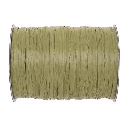 Produktbild: GLOREX 6 9400 610 - Raffia Edelbast, 100 m matter Bast auf Rolle, olive - zum Basteln, zur Dekoration oder für Gestecke, Sträuße und andere floristische Arbeiten