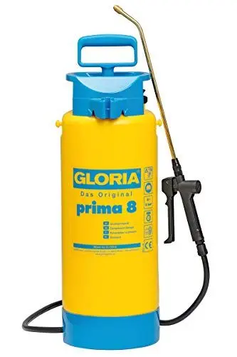 Produktbild: GLORIA Drucksprüher prima 8 | 8 L Gartenspritze, Unkrautspritze|Mit Messinglanze + verstellbare Messingdüse, Standfuß