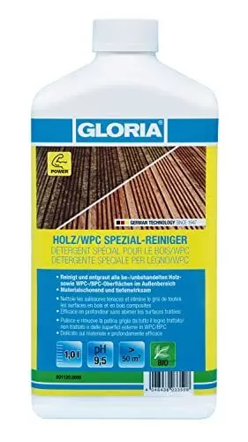 Produktbild: GLORIA Holz- & WPC-Reiniger – 1 L Konzentrat für zuverlässige Tiefenreinigung | Terrassenreiniger für WPC-Terrassendielen, Holz, Stein & Fugen | Ideal für MultiBrush & Sprühgeräte