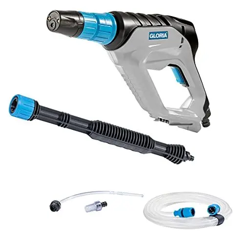 Produktbild: GLORIA MultiJet 18V - Akku-Sprühsystem/Mitteldruckreiniger | Nutzbar als Reiniger, Schaumpistole, Pflanzenschutz-Sprüher, Oberflächenbürste | Max. 24,9 bar, 3 Druckstufen, 4-in-1 Düse | Ohne Akku