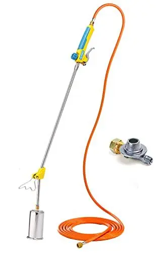 Produktbild: GLORIA Thermoflamm BIO Professional PLUS SET - Gas Abflammgerät | Leistungsstark für große Flächen | Druckgasflaschen-Anschluss | Unkrautbrenner für den unkrautfreien Garten | inkl. Druckminderer