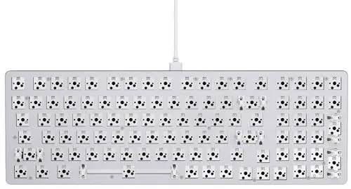 Produktbild: Glorious Gaming GMMK 2 Full Size (96%) Barebones (Frame Only) – Mechanisches Gaming-Tastaturgrundgerüst, Fullsize (96%), Aluminium, individuell anpassbar, RGB, Amerikanisch/ANSI Layout - Weiß