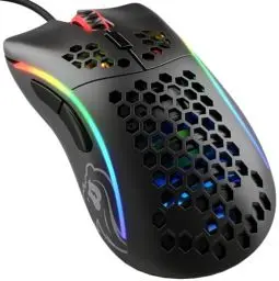 Produktbild: Glorious Gaming Model D- (Minus) Wired Gaming Mouse – superleichtes Wabendesign mit 61 g, RGB-Beleuchtung, ergonomisch, Pixart 3360 Sensor, Omron-Schaltern, PTFE-Füße, 6 Tasten – Mattschwarz