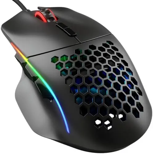 Produktbild: Glorious Gaming Model I Wired Gaming Mouse – superleichte 69 g, 2 tauschbare Tasten, RGB, PTFE-Füße, 9 programmierbare Tasten, seitliche Daumenablage – Schwarz