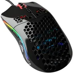 Produktbild: Glorious Gaming Model O Wired Gaming Mouse – superleichtes Wabendesign mit 67 g, RGB-Beleuchtung, Pixart 3360 Sensor, Omron-Schaltern, beidhändig – Glänzend Schwarz
