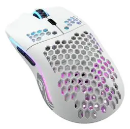 Produktbild: Glorious Gaming Model O Wireless Gaming Mouse – Superleichte 69 g, Wabendesign, RGB-Beleuchtung, beidhändig, verzögerungsfreier 2,4-GHz-Funk, bis zu 71 Stunden Akku – Mattweiß