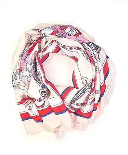 Produktbild: GLORIS Damen schal Rosa und Red groß 180 * 90 cm mit bunten Meeresmotiv Prints. Halstuch Tuch für Frauen. Kopftuch Halstuch Schal
