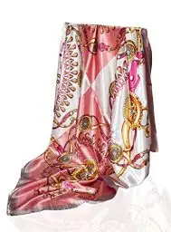Produktbild: GLORIS Seidenschal Roses Quadrat 90x90cm Damen Elegante Seidentuch Haare Seidentuch Halstuch Satintuch Halstuch Bandana Tuch Kopftücher Damen Ansatz Scarf