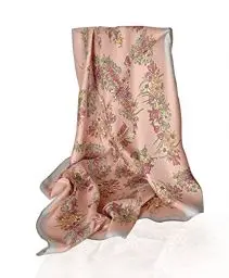 Produktbild: GLORIS Seidenschal mit Blumenmuster Rose 70x70cm Damen Elegante Haare Seidentuch Halstuch Damen Elegant Satintuch Halstuch Seide Bandana Tuch Kopftücher Damen Taschentuch Scarf Bandana