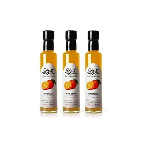 Produktbild: GLOSA MARINA 3er Paket *NARANJA* Crema Balsámica de Naranja - Balsamico Gourmet Essig Creme Orange (3 x 250ml)