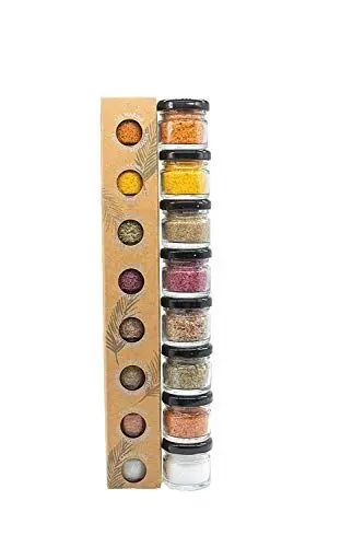 Produktbild: GLOSA MARINA Gourmet Salze, Salz aus Mallorca als ideales Gewürze Geschenkset/Salzset besondere Geschenke aus Meersalz, 8 x 25 g, 200 g
