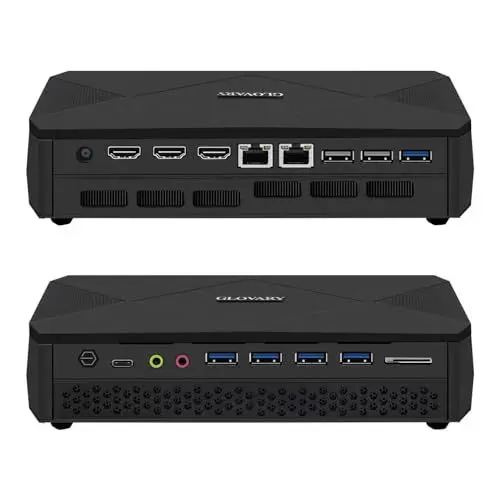 Produktbild: Glovary Gaming Mini PC RTX 3060 Core i9 11900H (8C16T, bis zu 4.9GHz) Windows 11 Pro, DDR5 64GB RAM 2TB NVMe SSD, Micro Desktop Computer, Dual i226V 2.5GbE LAN, USB3.2, SD, WiFi6, BT5.2
