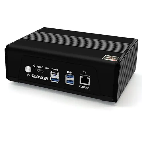 Produktbild: Glovary Mini PC AMD Ryzen 7 7840HS (8C16T, up to 5.1GHz), Büro Desktop Computer, 4 x i226V 2.5GbE Firewall OPNsense, DDR5 64GB RAM 2TB NVMe SSD, Windows 11 Pro, USB4 40Gbps, WiFi6, BT5.2