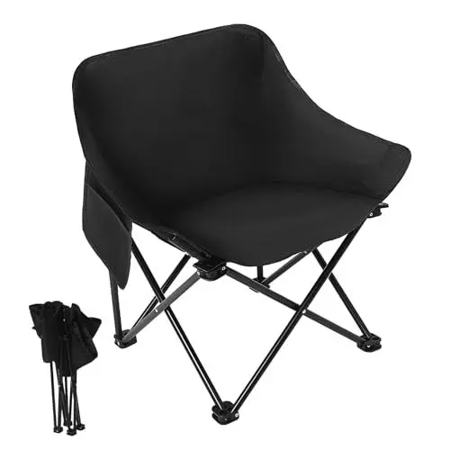 Produktbild: GLSTOY Campingstuhl Klappbar Für Draußen Strandstuhl Faltbar Leicht Sitzhocker Mit Seitentasche Für Camping Angeln Picknick