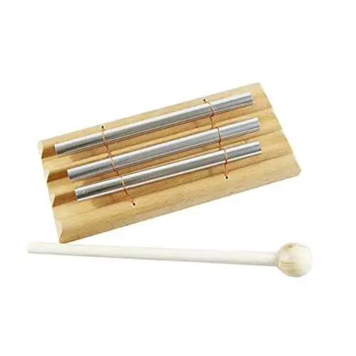 Produktbild: GLSTOY Kinder Trio Glockenspiel Aus Holz Mit 2 Noten Metallröhren Und Xylophon Schlagzeug Musikspielzeug Für Kleinkinder Zur Der Musikalischen Entwicklung Und Koordination