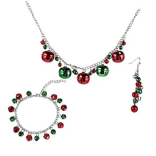 Produktbild: GLSTOY Weihnachtsschmuckset 4 Teilig Festliche Halskette Ohrringe Und Armband Elegantem Design Ideal Für Die Weihnachtszeit Und Festliche Anlässe Perfektes Geschenkset Für