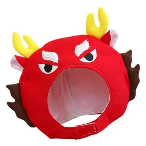 Produktbild: GLSTOY Unisex-drachen-kopfbedeckung Plüschhut Für Chinesische Cosplay-party Selfie-drachen-kostümhut