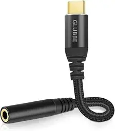 Produktbild: GLUBEE USB C Kopfhörer Adapter Aux, USB C auf 3.5 Klinke Adapter Audio für Samsung Galaxy S24 Ultra Z Flip 3 Z Fold 3 S20+ Pixel 9 8 Pro 5 kompatibel mit iPhone 16 15 Serie (Schwarz)