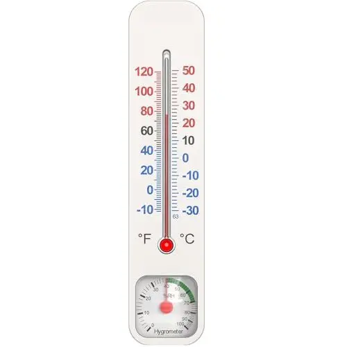 Produktbild: GLVSAE Analoges Thermometer, Klassisches Thermo-Hygrometer, Hochgenau, Geeignet für Innen, Außen, Garten, Wasserdichtes Design, Aufhängbar
