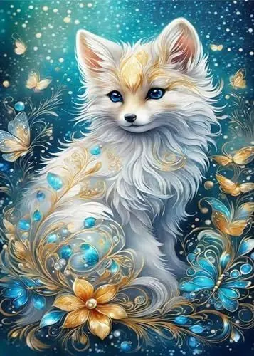 Produktbild: GLXPOG Diamond Painting, Verträumter Fuchs 5D Diamant Painting Bilder Erwachsene Full Drill Diamant Malerei Diamond Painting Stickerei Strass für Wand Heimdecor 30x40cm