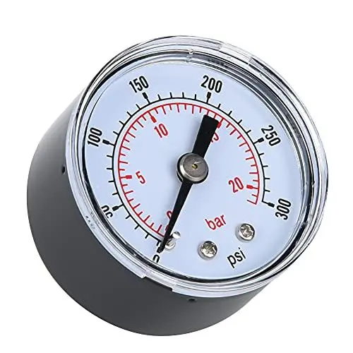 Produktbild: Glycerin-Axialwerkzeug High-End-NPT-mechanisches Manometer für Luft-Öl-Wasser 1/8-Zoll-BSPT-Rückanschluss (0-300 Psi 0-20 bar) (0-300psi, 0-20bar)