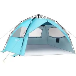 Produktbild: Glymnis Strandmuschel Quick Up Strandzelt Automatisches Strand Zelt UV-Schutz 50+ Windschutz kleines Packmaß Blau Strandzelt für 4 bis 6 Personen