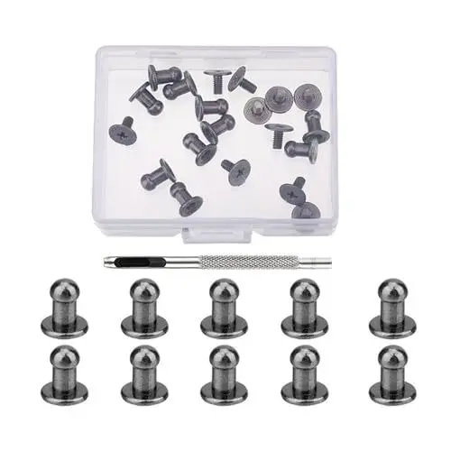 Produktbild: GMBYLBY 4MM 7MM 8MM Rundkopf Knopfnieten Für Leder Metallschrauben Spikes Und Nieten Für Die Dekoration Von Kleidung Schuhen Gürteltaschen
