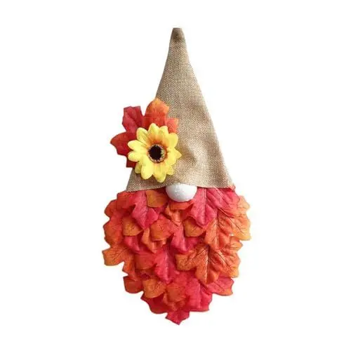 Produktbild: GMBYLBY Ahorn Zwerge Kranz Mit Sanften Lichtern Türhänger Für Die Vordertür Thanksgiving Dekoration Erntefest Ornament Für Zuhause